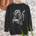 Shih Tzu Dog Playing Electric Guitar Rock Dog Dad Men Women Kids Men Sweatshirt