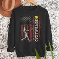 Softball Dad US Flag For Dad Men Patriotic Fathers Day Men Sweatshirt
