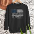 Support ALS Awareness Month USA American Flag Men Dad Men Sweatshirt