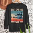 Vintage Best Cat Dad Ever Bump Fist Father's Day Cat Daddy Men Sweatshirt