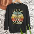 Vintage Captain Daddy Boat Pontoon Dad Fishing Sailor Anchor Men Sweatshirt