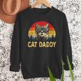 Vintage Cat Daddy Cat Lover Cat Dad Fathers Men Sweatshirt