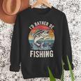 Vintage I'd Rather Be Fishing Graphic Bass Dad Boy Men Men Sweatshirt