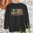 Vintage USA Flag Chicken Dad Stars Men Sweatshirt