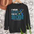 I Wear Blue For My Son Autism Awareness Mom Dad Parents Men Sweatshirt