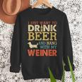 Weiner Dachshund Dad Drink Beer Hang With Dog Vintage Men Sweatshirt