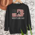 Wrestling Dad US Flag Fathers Day Retro Wrestling Fans Men Sweatshirt