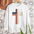 Blessed Dad Christian From Daughter Son Jesus Patriotic Men Sweatshirt