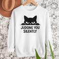 Cat For Cat Lover Mom Dad Cat Judging You Silently Men Sweatshirt