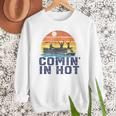 Comin In Hot Pontoon Boat Boating Lake For Dad Small Men Sweatshirt