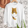 Cute Tabby Cat Pocket Cat Mom Cat Dad Cat Lover Men Sweatshirt