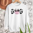 Dad Of The Birthday Girl Cow Daddy Papa Bday Matching Men Sweatshirt