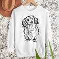 Long Hair Dachshund Lover Doxie Mom Dad Cute Wiener Dog Small Men Sweatshirt