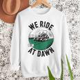 We Ride At Dawn Lawn Mower Zero-Turn Dad Mowing Men Sweatshirt