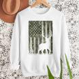 US Flag Deer Elk Buck Camoflage Hunting Hunter Dad Grandpa Men Sweatshirt
