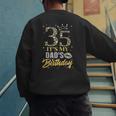 35 It's My Dad's Birthday Crown Happy 35 Years Old Men's Sweatshirt Back Print