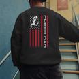 4th Of July US Flag Cheer Dad Shirt For Father's Cheer Men's Sweatshirt Back Print