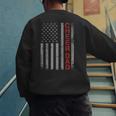 American Flag Cheer Dad Vintage Patriotic Father Cheerleader Men's Sweatshirt Back Print