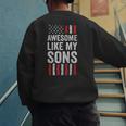 American Flag Dad Mom Awesome Like My Sons Men's Sweatshirt Back Print