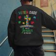 Autism Dad Son Father Autistic Kid Awareness Jesus Christian Men's Sweatshirt Back Print