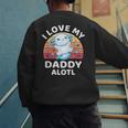 Axolotl Kids Teens Retro Sunset I Love My Daddy Men's Sweatshirt Back Print