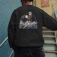 Bald Eagle Dad Mom Three Eaglet Chicks Babies In The Nest Men's Sweatshirt Back Print