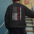 Best Dad Ever US American Flag Gift For Father's Day Short Sleeve Men's Sweatshirt Back Print