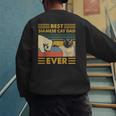 Best Siamese Cat Dad Ever Retro Vintage Sunset Men's Sweatshirt Back Print