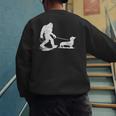 Bigfoot Walking Dachshund Tee Wiener Dog Dad Men's Sweatshirt Back Print