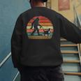 Bigfoot Walking a Dog Bernedoodle Dog Dad Men's Sweatshirt Back Print
