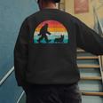 Bigfoot Walking a Dog Corgi Lovers Dog Dad Men's Sweatshirt Back Print