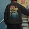 I Like My Boat Dog And Maybe 3 People Retro Sailor Dad Men's Sweatshirt Back Print