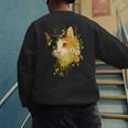 Calico Cat With Flowers For Mom Dad Women Men Kids Botanical Men's Sweatshirt Back Print