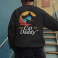 Cat Daddy Vintage 80s Style Cat Retro Sunglasses Distressed Men's Sweatshirt Back Print Cat Daddy Vintage 80s Style Cat Retro Sunglasses Distressed Men's Sweatshirt Back Print