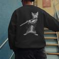 Cat Playing Flute For Cat Lover Cat Mom Cat Dad Men's Sweatshirt Back Print Cat Playing Flute For Cat Lover Cat Mom Cat Dad Men's Sweatshirt Back Print