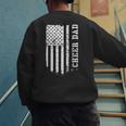 Cheer Dad Cheerleading American Flag Fathers Day Cheerleader Men's Sweatshirt Back Print