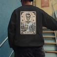 Cheer Dad Tarot Card Skeleton Cheerleading Fathers Day Men's Sweatshirt Back Print