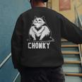 Chonk Fat And Hairy Cat Cats Kittens Dad Graphic Mom Funny Men's Sweatshirt Back Print Chonk Fat And Hairy Cat Cats Kittens Dad Graphic Mom Funny Men's Sweatshirt Back Print