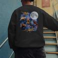 Crested Gecko Moon Retro Reptile Mom Dad Breeder Lover Men's Sweatshirt Back Print