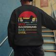 Dachshund Long Haired Best Dad Ever Dog Vintage Retro Men's Sweatshirt Back Print