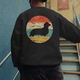 Dachshund Long Haired Dog Vintage Mom Dad Retro Men's Sweatshirt Back Print