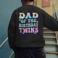Dad Of The Birthday Twins Girls Kids Party Retro Bday Men's Sweatshirt Back Print