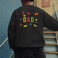 Dad Building Blocks Birthday Boy Men's Sweatshirt Back Print