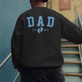 Dad Est 2026 Blue Baby Feet First Time Boy Daddy Men's Sweatshirt Back Print