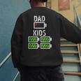 Dad Of Four Low Battery Father Of 4 Kids Dad Men's Sweatshirt Back Print