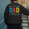Dad Master Builder Building Bricks Blocks Family Fathers Day Men's Sweatshirt Back Print