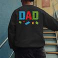 Dad Master Builder Building Bricks Blocks Family Set Parents Small Men's Sweatshirt Back Print