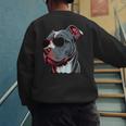 Dad Mom Cool Dog Sunglasses Pitbull Men's Sweatshirt Back Print