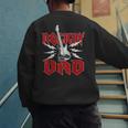 Dad Rockin One Birthday Family Matching Rock Guitar Men's Sweatshirt Back Print