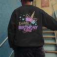 Daddy Of The Birthday Princess Girl Dad Unicorn Bday Party Men's Sweatshirt Back Print